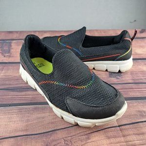 Danskins Slip Ons Womens Size 4 Black With Rainbow Trim